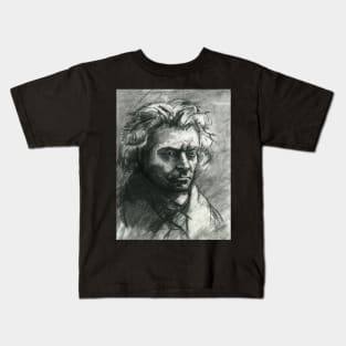 Ludwig van Beethoven - charcoal portrait Kids T-Shirt